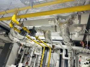 Boiler room insulated piping