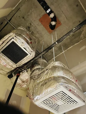 Insulated ceiling vent and ductwork